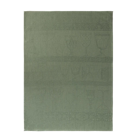 Le Jacquard Français, Cristal Green Crystal Towel, 24x31, 100% Linen