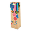 Merry and Bright Ornaments single bottle wine gift bag
