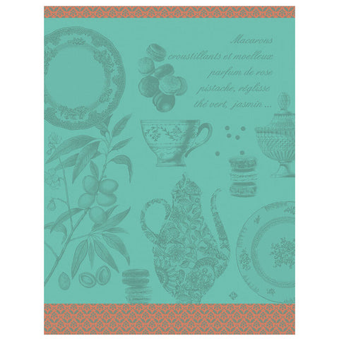 Le Jacquard Français, Macarons Mint Tea Towel, 24x31 100% Cotton