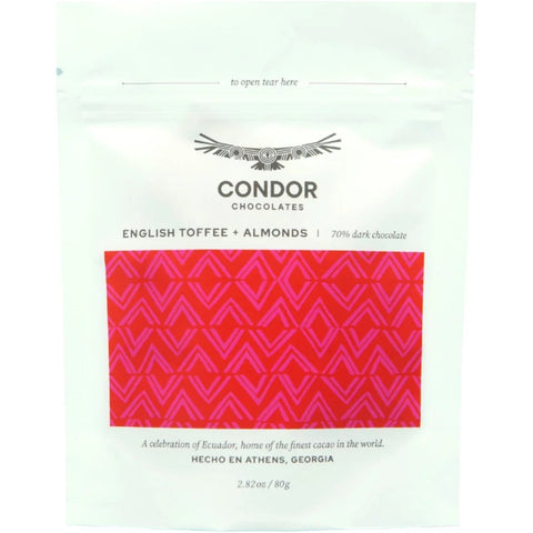 Condor Chocolates English Toffee + Almond, 2.8oz
