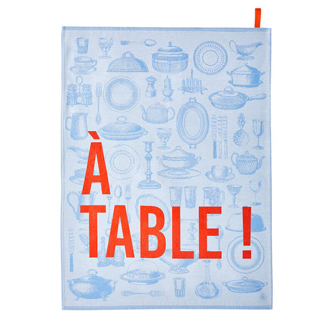 Le Jacquard Français, A Table Blue Tea Towel, 24x31, 100% Cotton