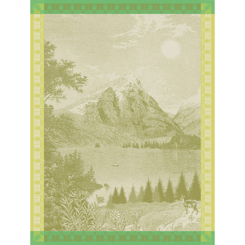 Le Jacquard Français, Altitude Green Tea Towel, 24x31, 100% Cotton