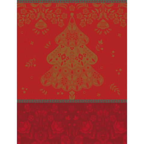 Le Jacquard Français, Féerie Red Tea Towel, 24x31, 100% Cotton