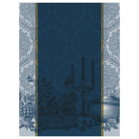 Le Jacquard Français, Festin Blue Tea Towel, 24x31, 100% Cotton