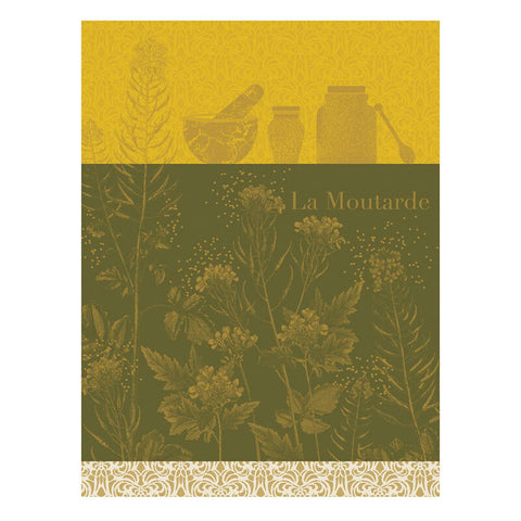 Le Jacquard Français, Moutarde En Fleur Yellow Tea Towel, 24x31, 100% Cotton