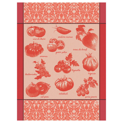 Le Jacquard Français, Tomates Red Tea Towel, 24x31, 100% Cotton