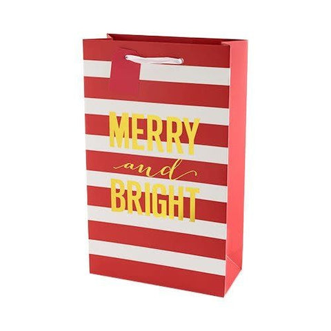 Merry and Bright Stripes Double Bottle Bag