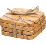 Brown Forest Marble Coasters Set of 4