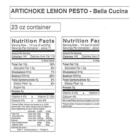 Bella Cucina Artichoke-Lemon Pesto 23oz