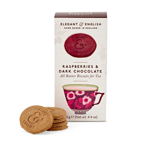 Elegant & English Raspberries & Dark Chocolate Biscuits