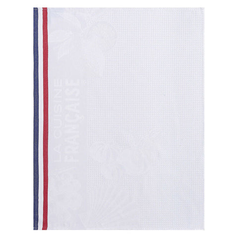 Le Jacquard Français, Gastronomie White Hand Towel, 24x31 100% Cotton