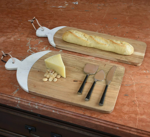 Mercer Cutting Board, Wood & Marble - Rectangle