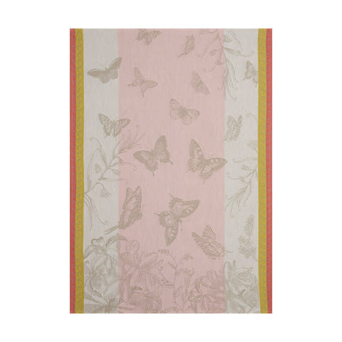 Le Jacquard Français, Jardin des Papillons Magnolia Tea Towel, 24x31, 100% Cotton